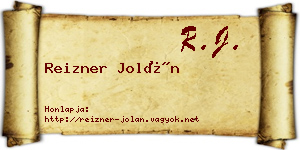 Reizner Jolán névjegykártya