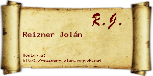 Reizner Jolán névjegykártya